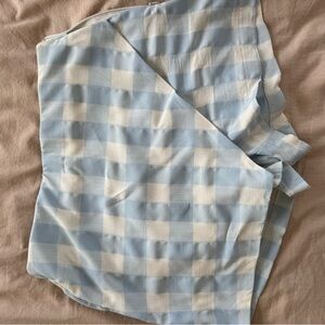Vestique Chic Blue and White Plaid Skort
